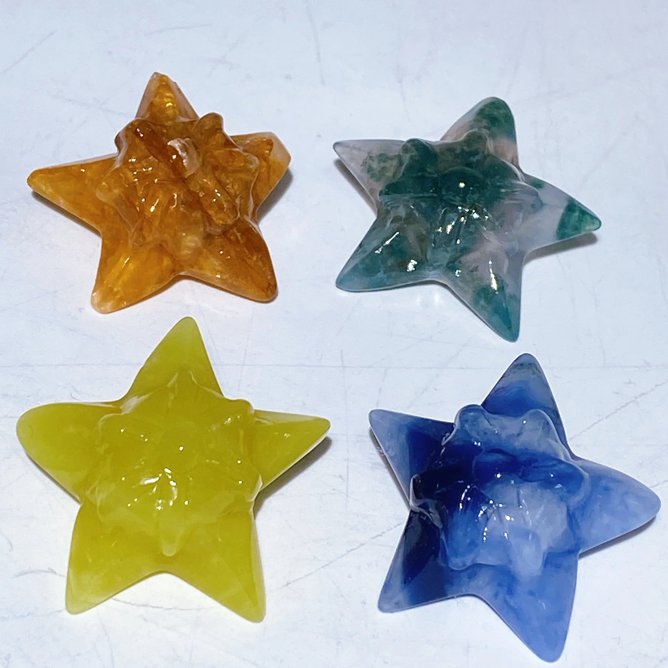 1.1 inch Healing Crystal Star Carvings in Multiple Stones - Image 3