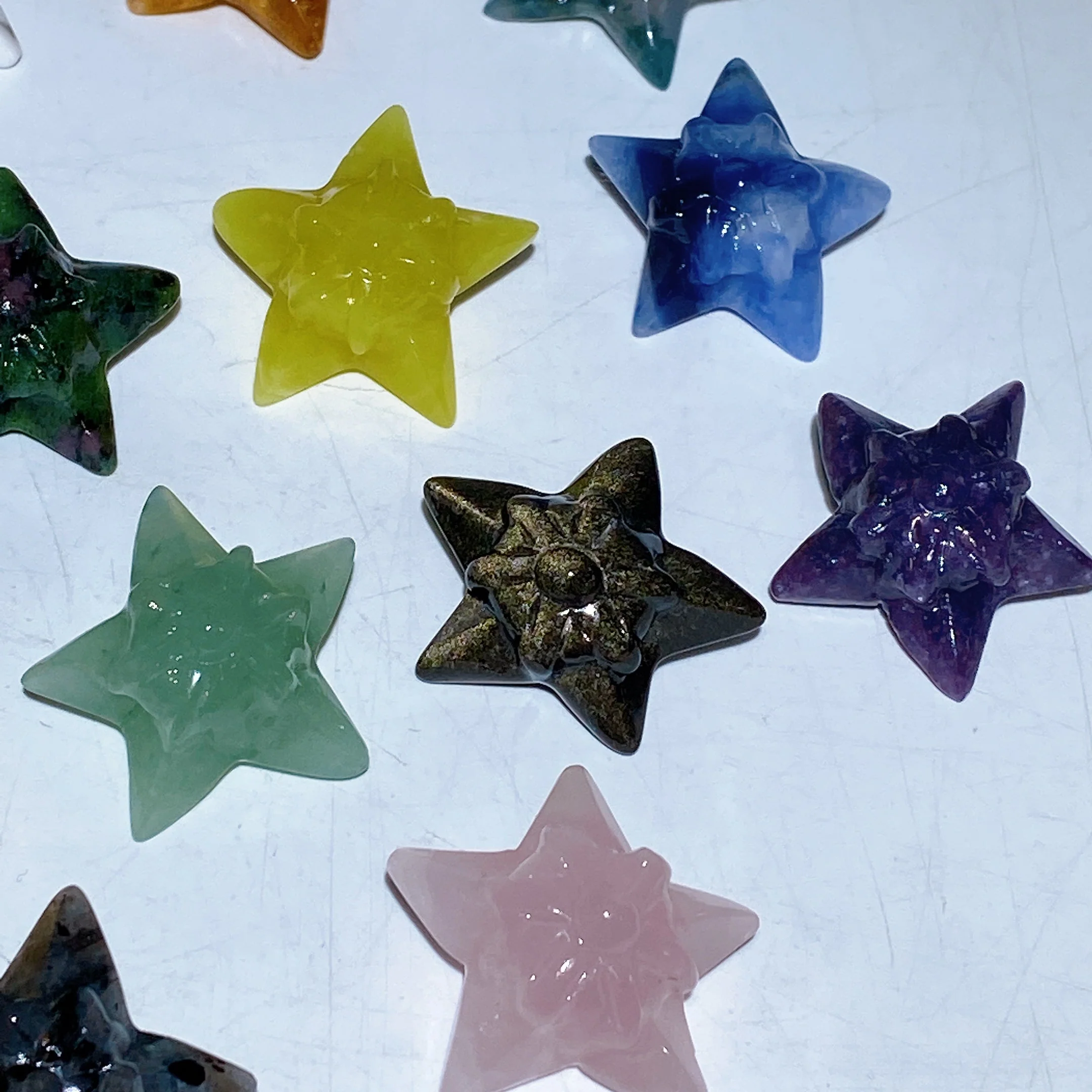 1.1 inch Healing Crystal Star Carvings in Multiple Stones - Image 6