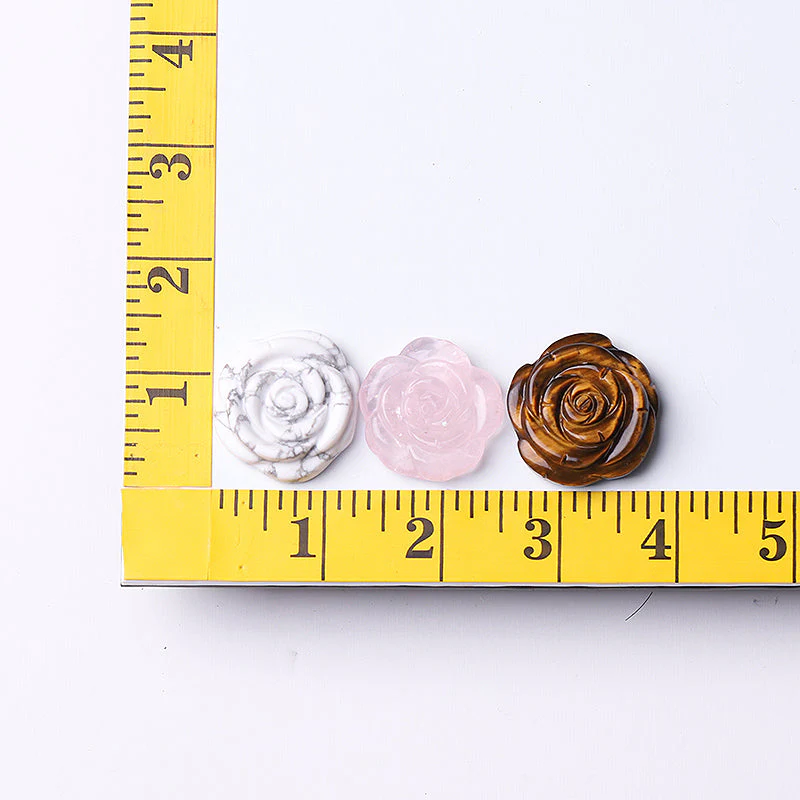 1.2 Inch Rose Flower Crystal Figurines Hand-Carved Stones - Image 14