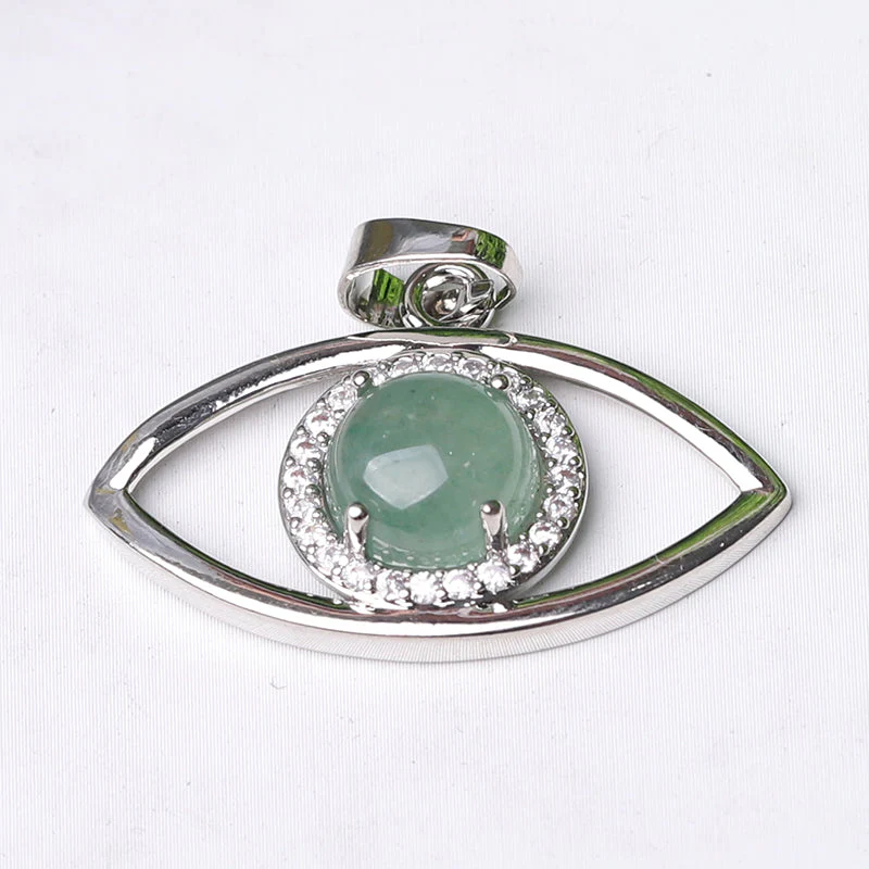 1.3 inch Evil Eye Pendant with Natural Stone Centerpiece - Image 11