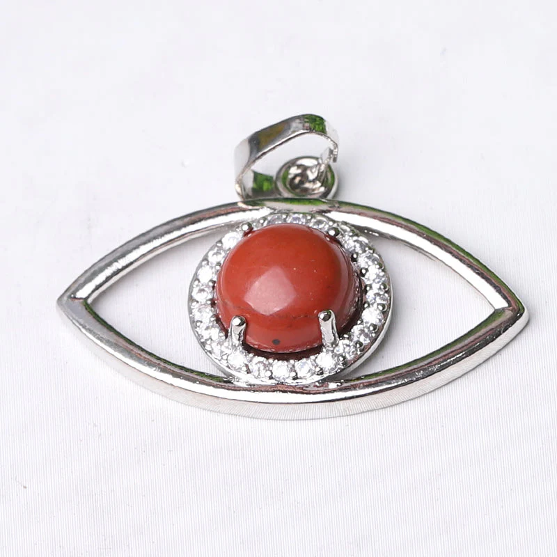 1.3 inch Evil Eye Pendant with Natural Stone Centerpiece - Image 15