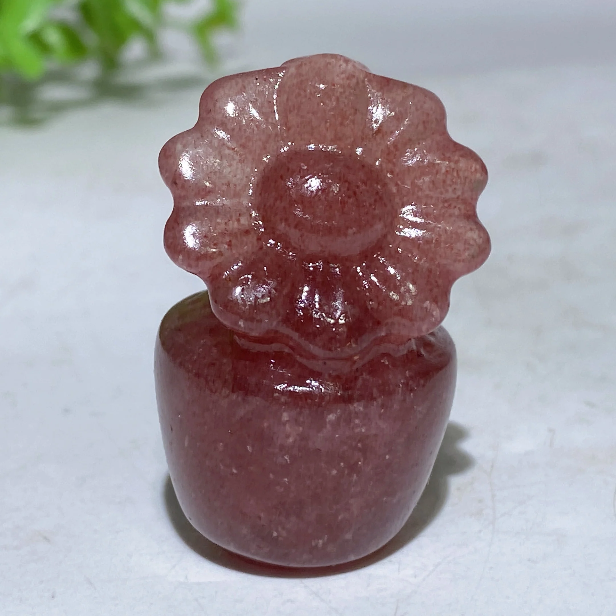1.5 Inch Crystal Flower Figurine Healing Carving - Image 5