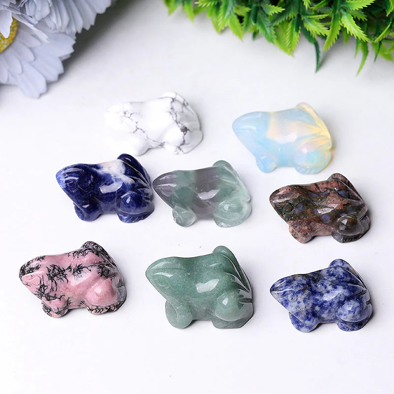 1.5 inch Polished Crystal Frog Figurines for Decor