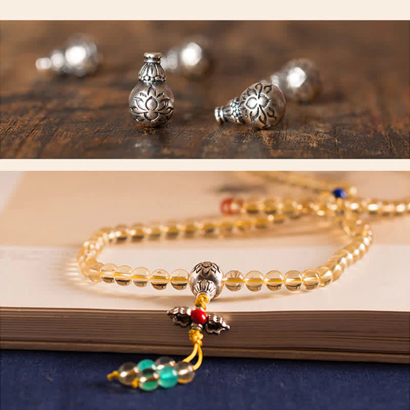 108-Bead Citrine & Red Agate Mala Bracelet for Meditation - Image 20