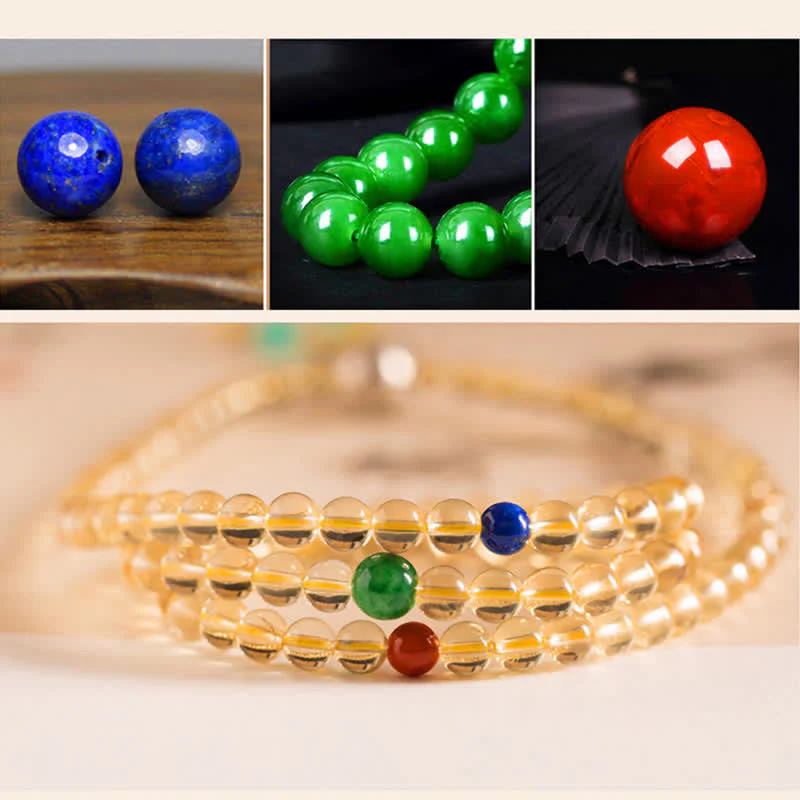 108-Bead Citrine & Red Agate Mala Bracelet for Meditation - Image 21