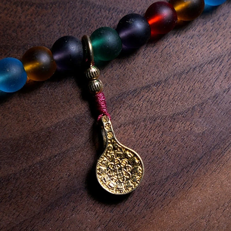 108 Bead Liuli Glass Mala Bracelet with Chinese Zodiac Charms - Image 11