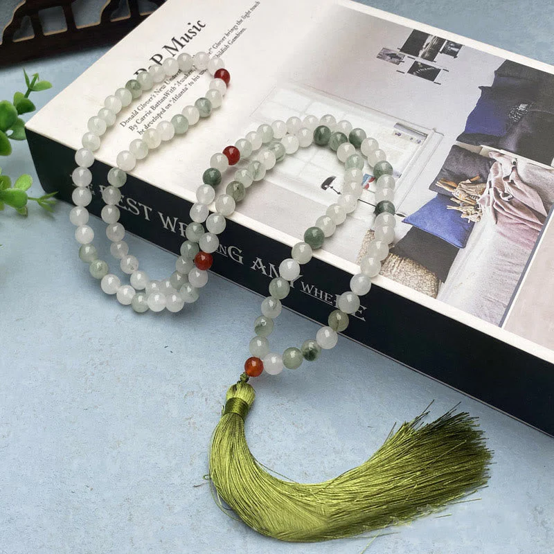 108 Bead Tianshan Jade Mala Bracelet for Prosperity & Luck - Image 4