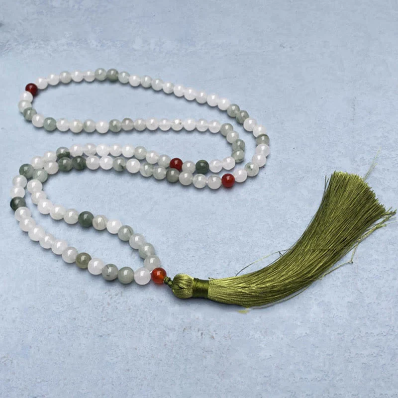 108 Bead Tianshan Jade Mala Bracelet for Prosperity & Luck - Image 5