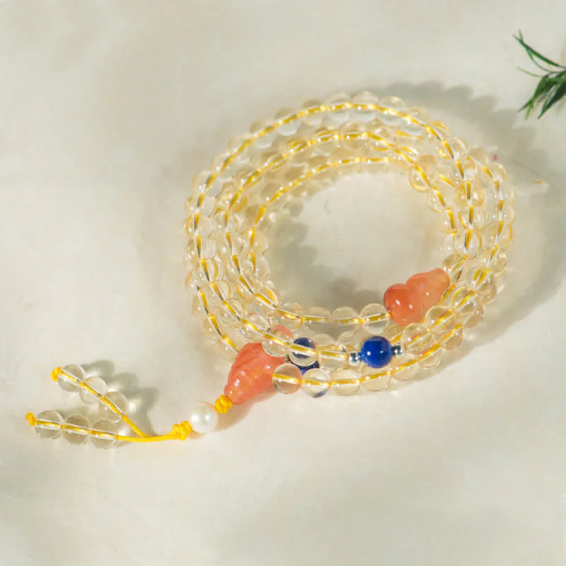 108 Beads Natural Citrine & Red Agate Prosperity Bracelet - Image 14