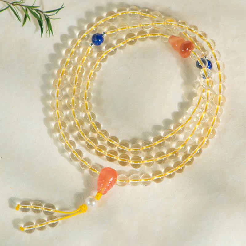 108 Beads Natural Citrine & Red Agate Prosperity Bracelet - Image 18