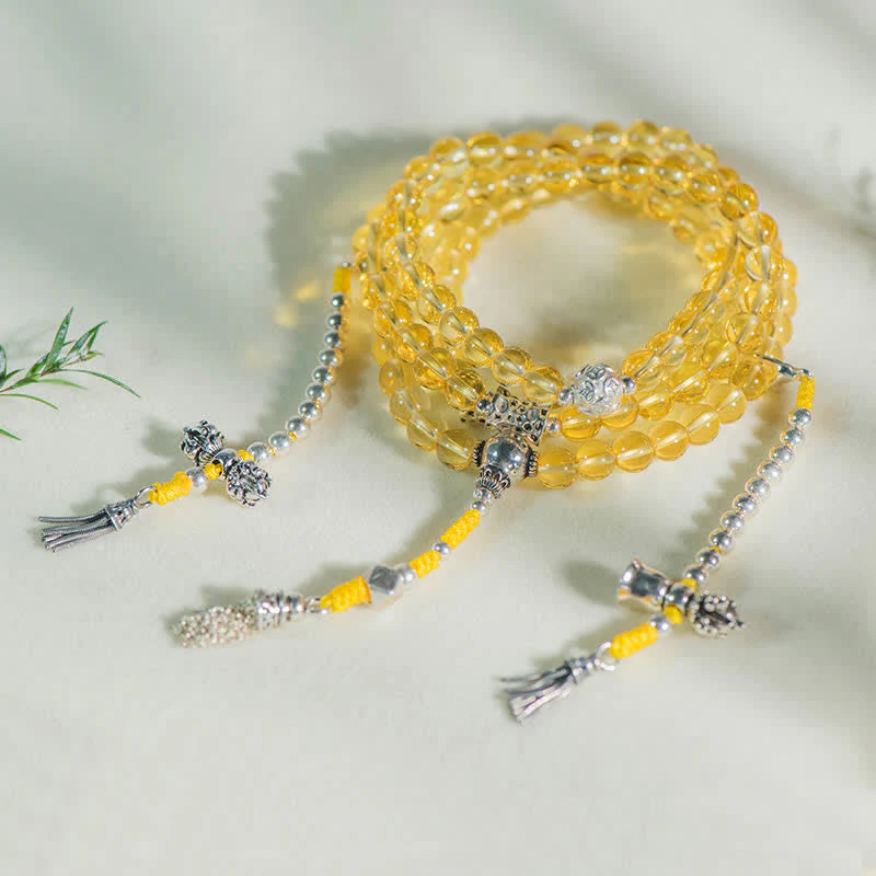 108 Beads Natural Citrine & Red Agate Prosperity Bracelet - Image 22