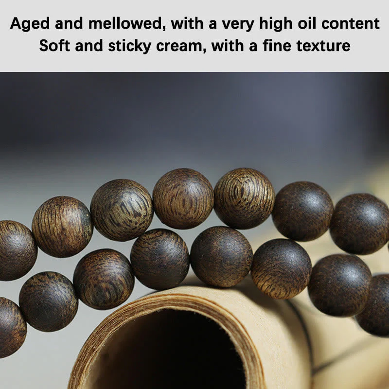 108 Mala Beads Agarwood Bracelet for Balance & Strength - Image 14