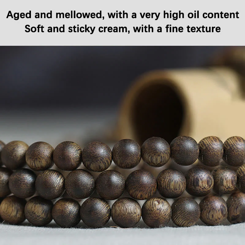 108 Mala Beads Agarwood Bracelet for Balance & Strength - Image 15