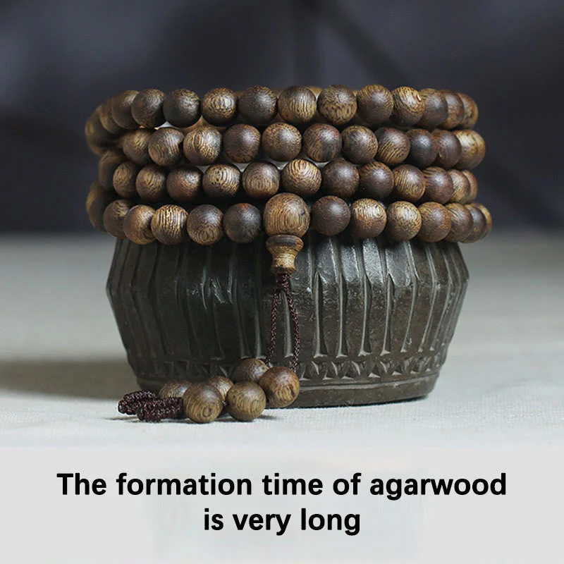 108 Mala Beads Agarwood Bracelet for Balance & Strength - Image 17