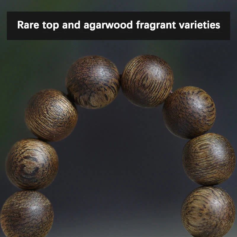 108 Mala Beads Agarwood Bracelet for Balance & Strength - Image 5
