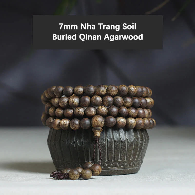 108 Mala Beads Agarwood Bracelet for Balance & Strength - Image 7