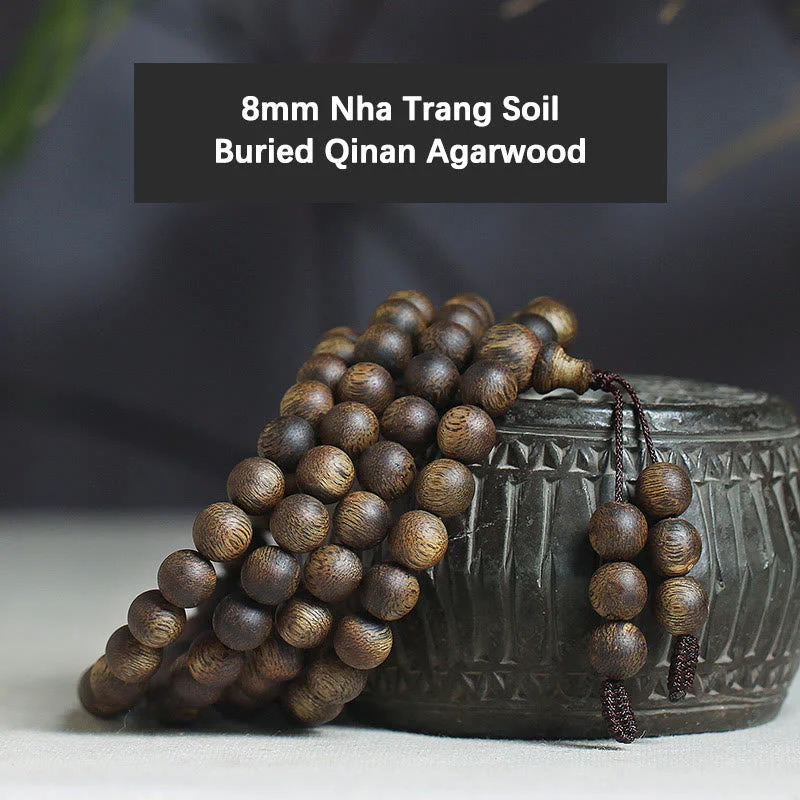 108 Mala Beads Agarwood Bracelet for Balance & Strength - Image 9