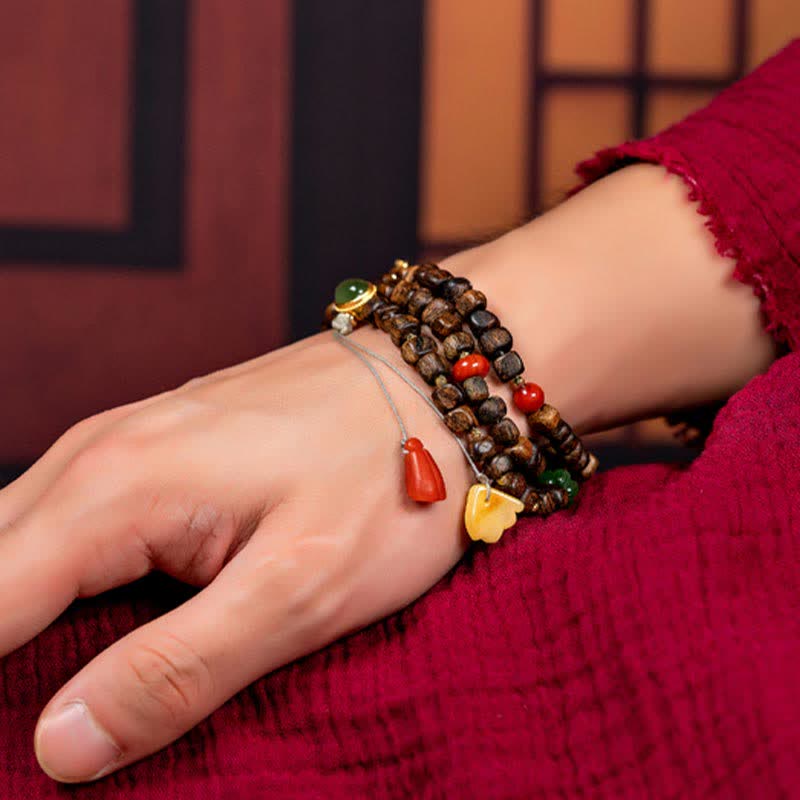 108 Mala Beads Agarwood Bracelet for Peace & Strength - Image 12
