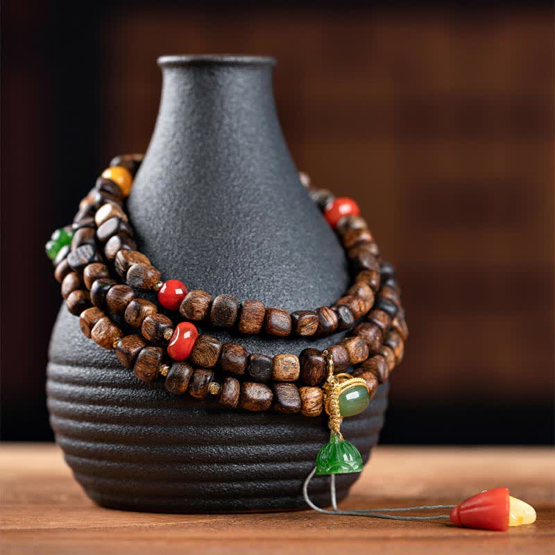 108 Mala Beads Agarwood Bracelet for Peace & Strength - Image 15