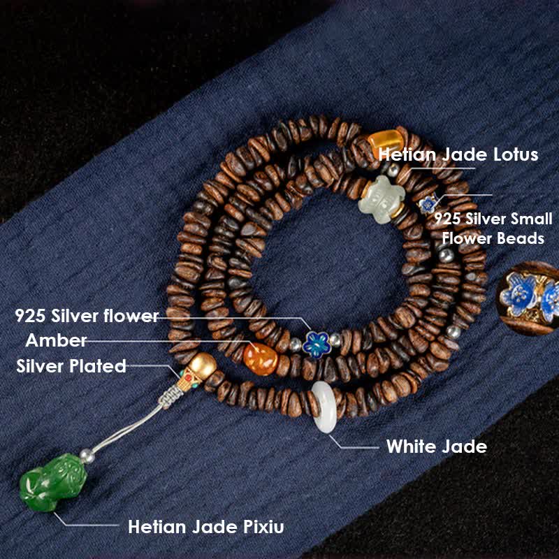 108 Mala Beads Agarwood Bracelet for Peace & Strength - Image 25