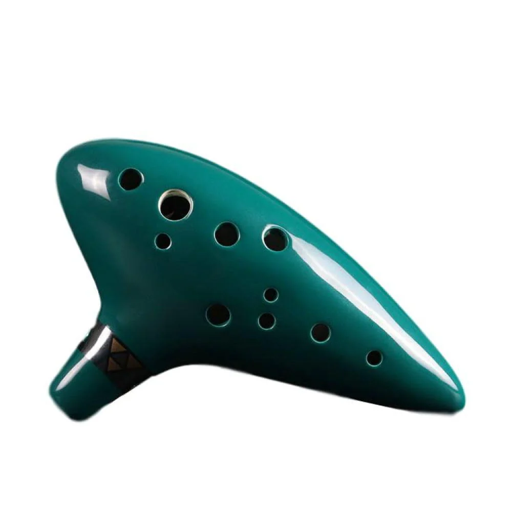 12-Hole Alto C Ocarina Flute, Blue Green Brown Instrument - Image 4