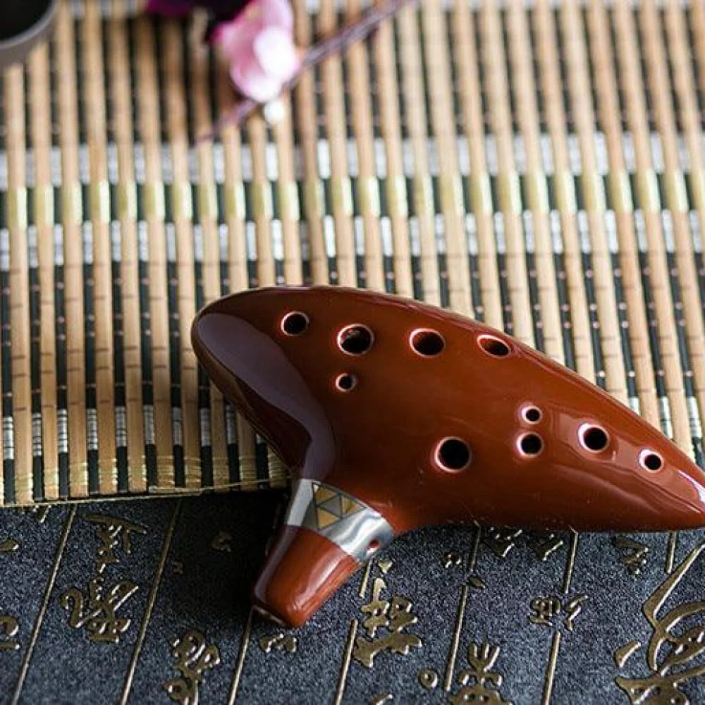 12-Hole Alto C Ocarina Flute, Blue Green Brown Instrument - Image 5