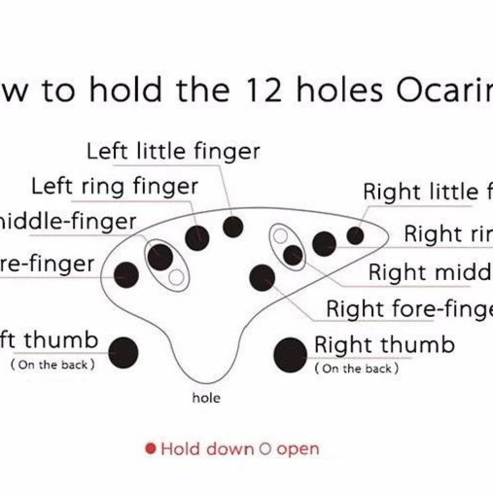 12-Hole Alto C Ocarina Flute, Blue Green Brown Instrument - Image 6