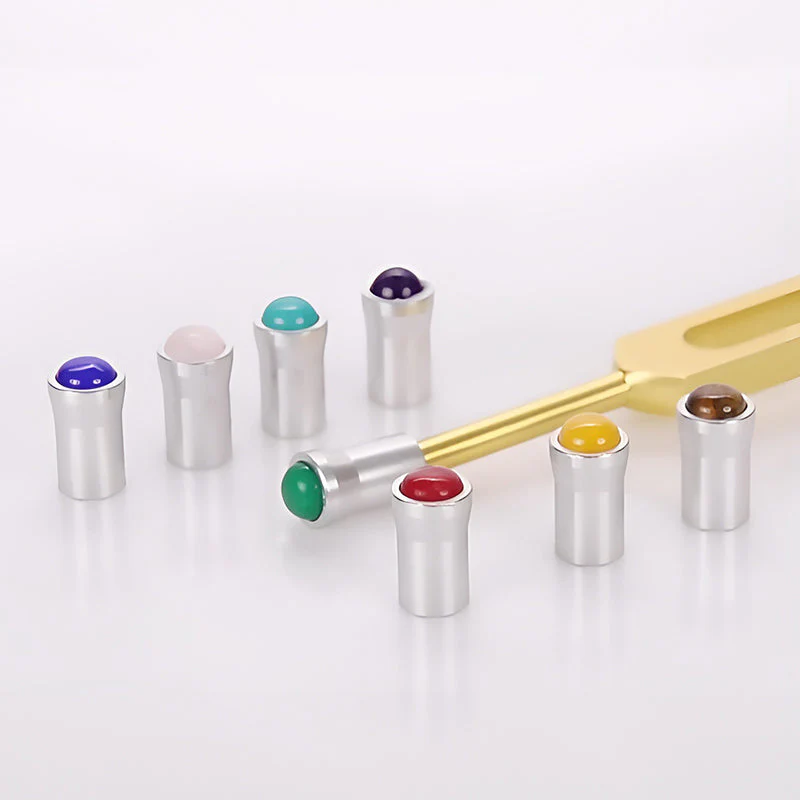 12 mm Silver Gemstone Tuning Fork Vibration Feet - Image 3