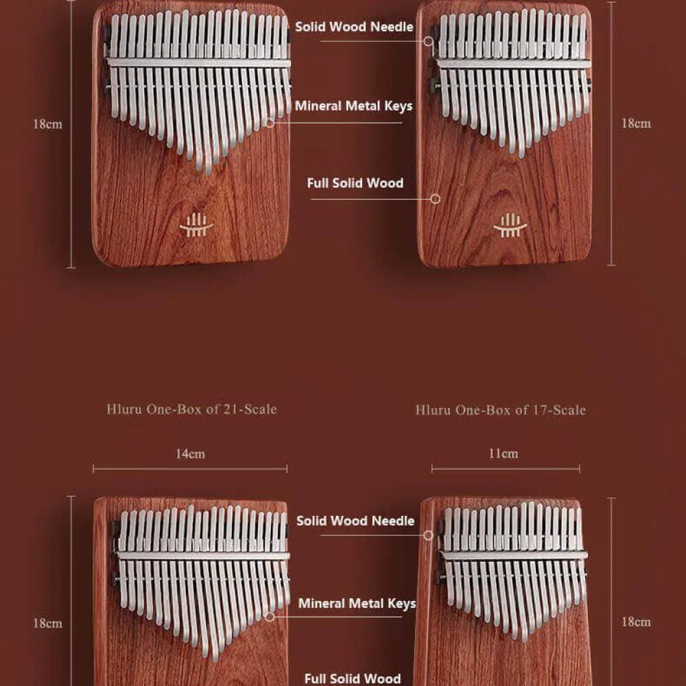 17 Key Zambian Rosewood C Tone Kalimba Thumb Piano - Image 5
