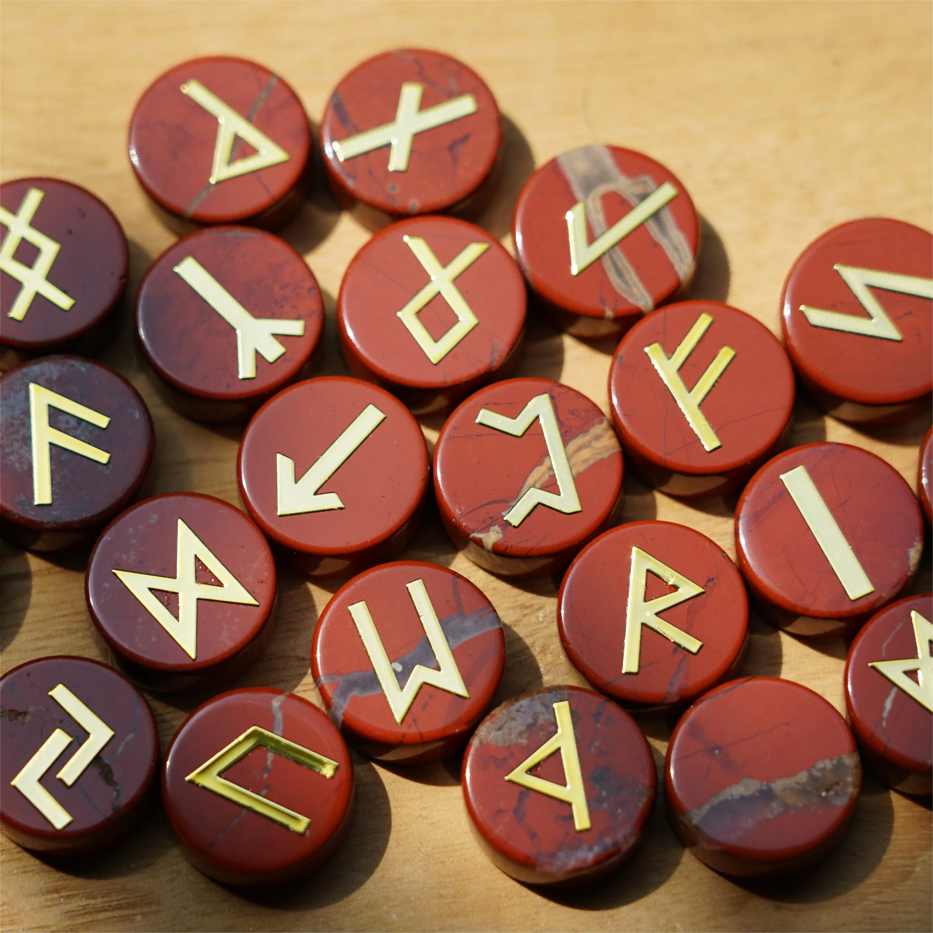 25pcs Mixed Crystal Runes Healing Set | 15mm Polished Stones - Image 11