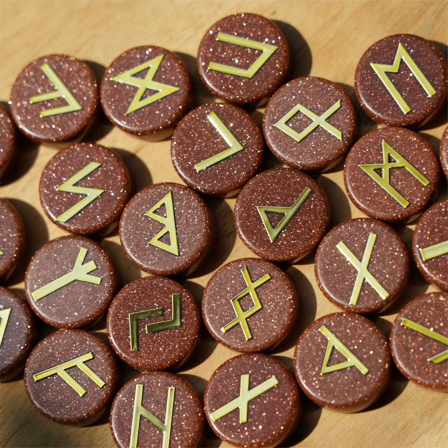 25pcs Mixed Crystal Runes Healing Set | 15mm Polished Stones - Image 12