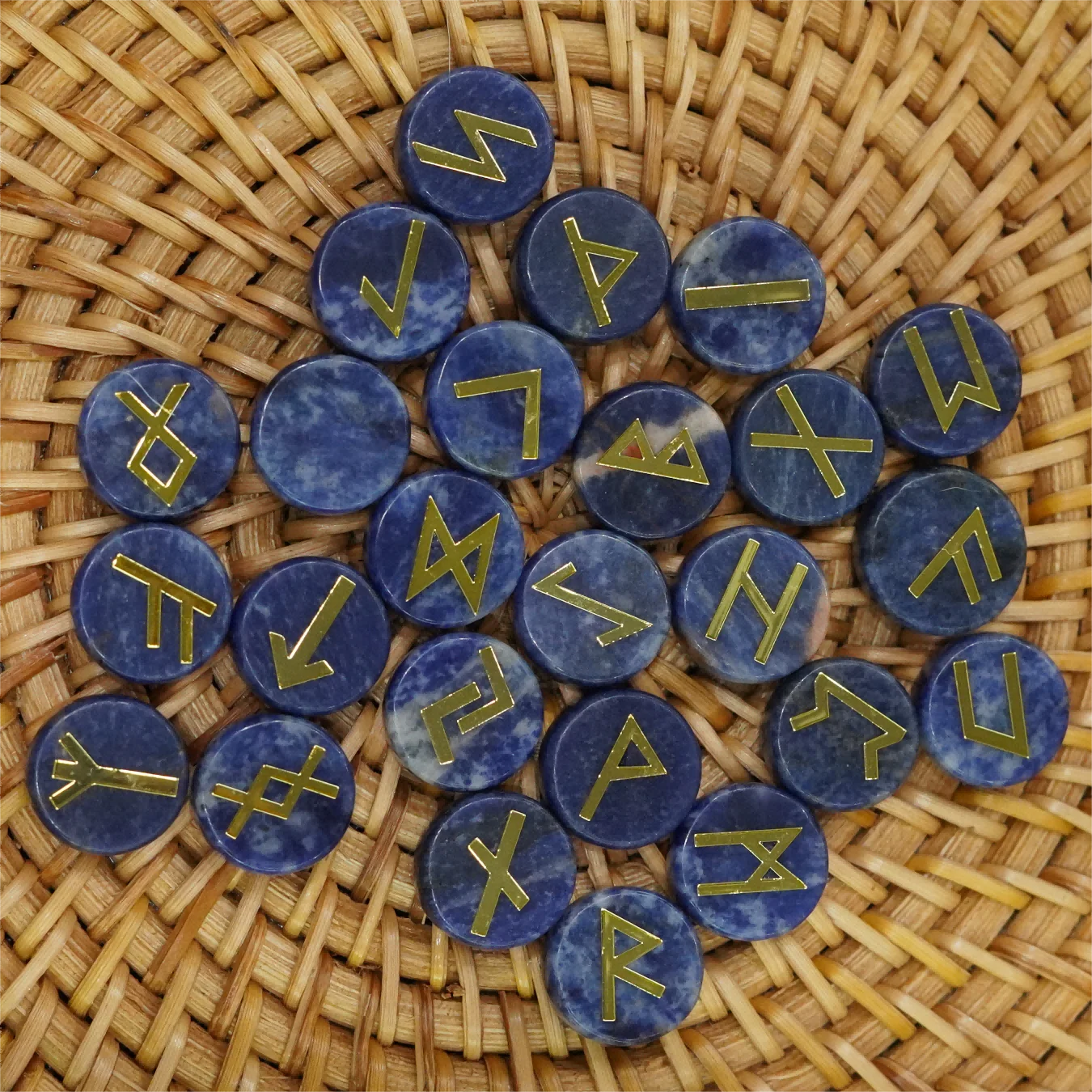25pcs Mixed Crystal Runes Healing Set | 15mm Polished Stones - Image 13