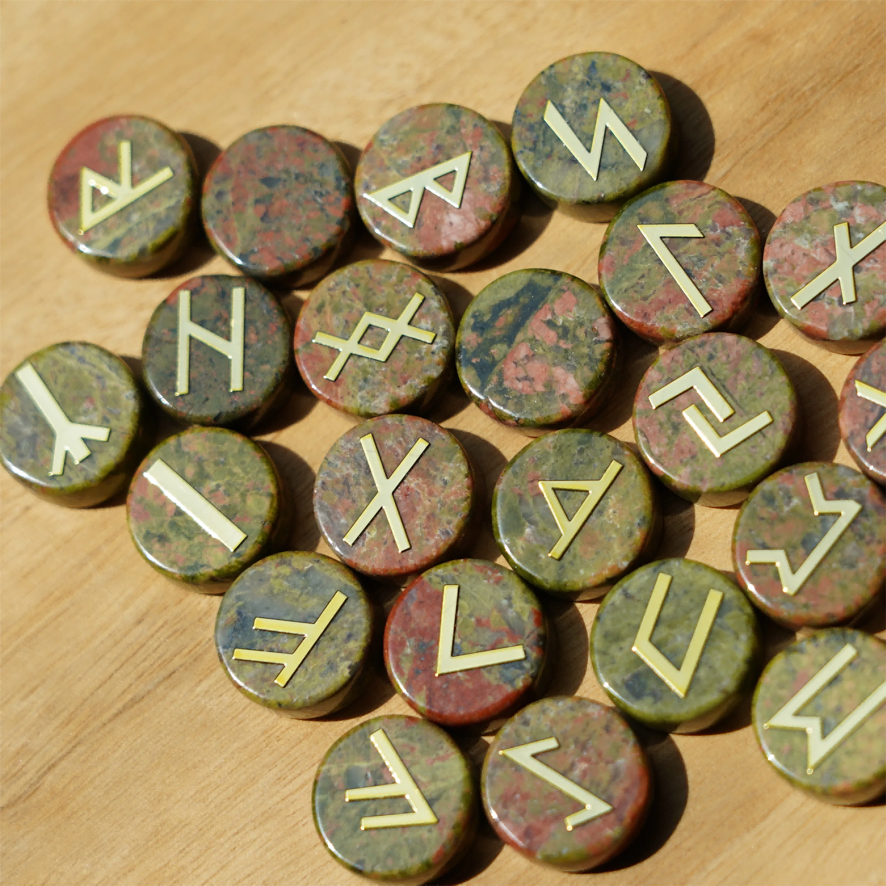 25pcs Mixed Crystal Runes Healing Set | 15mm Polished Stones - Image 14