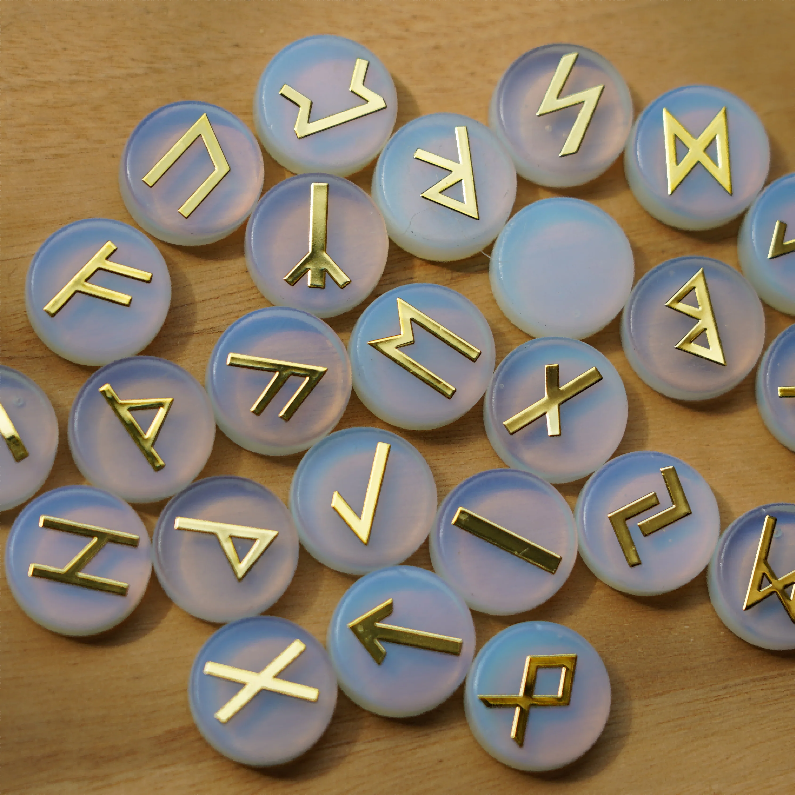 25pcs Mixed Crystal Runes Healing Set | 15mm Polished Stones - Image 5