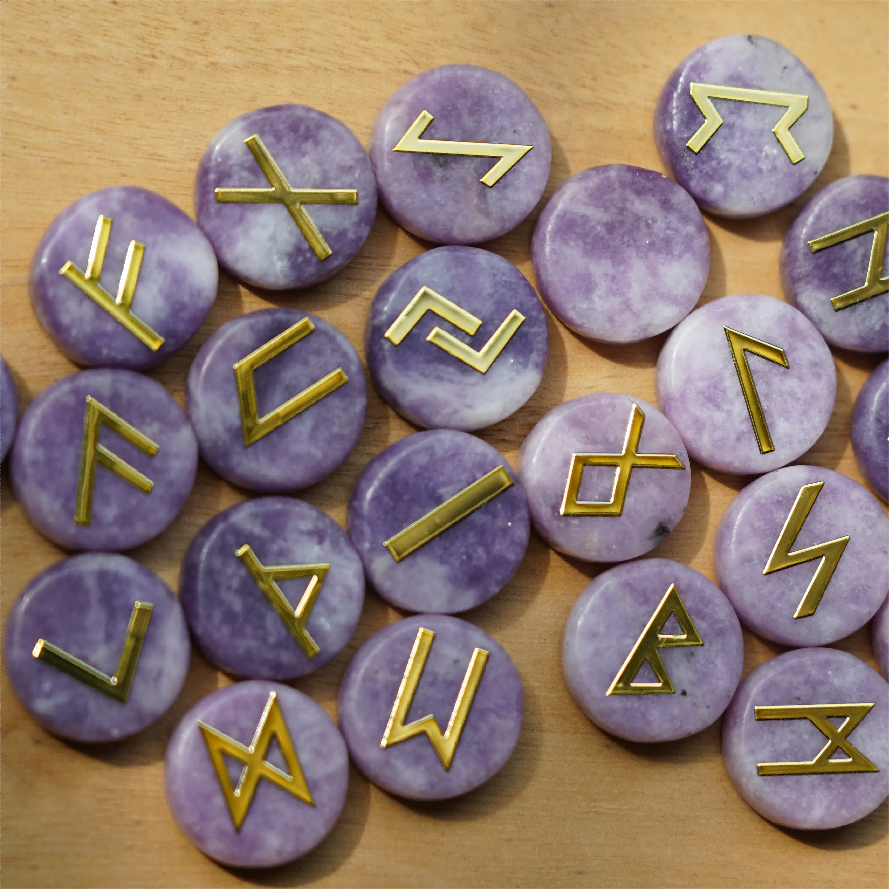 25pcs Mixed Crystal Runes Healing Set | 15mm Polished Stones - Image 8