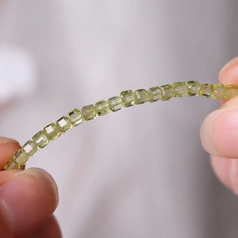 2mm Peridot Spiritual Peace Anklet with Sterling Silver Beads - Image 6