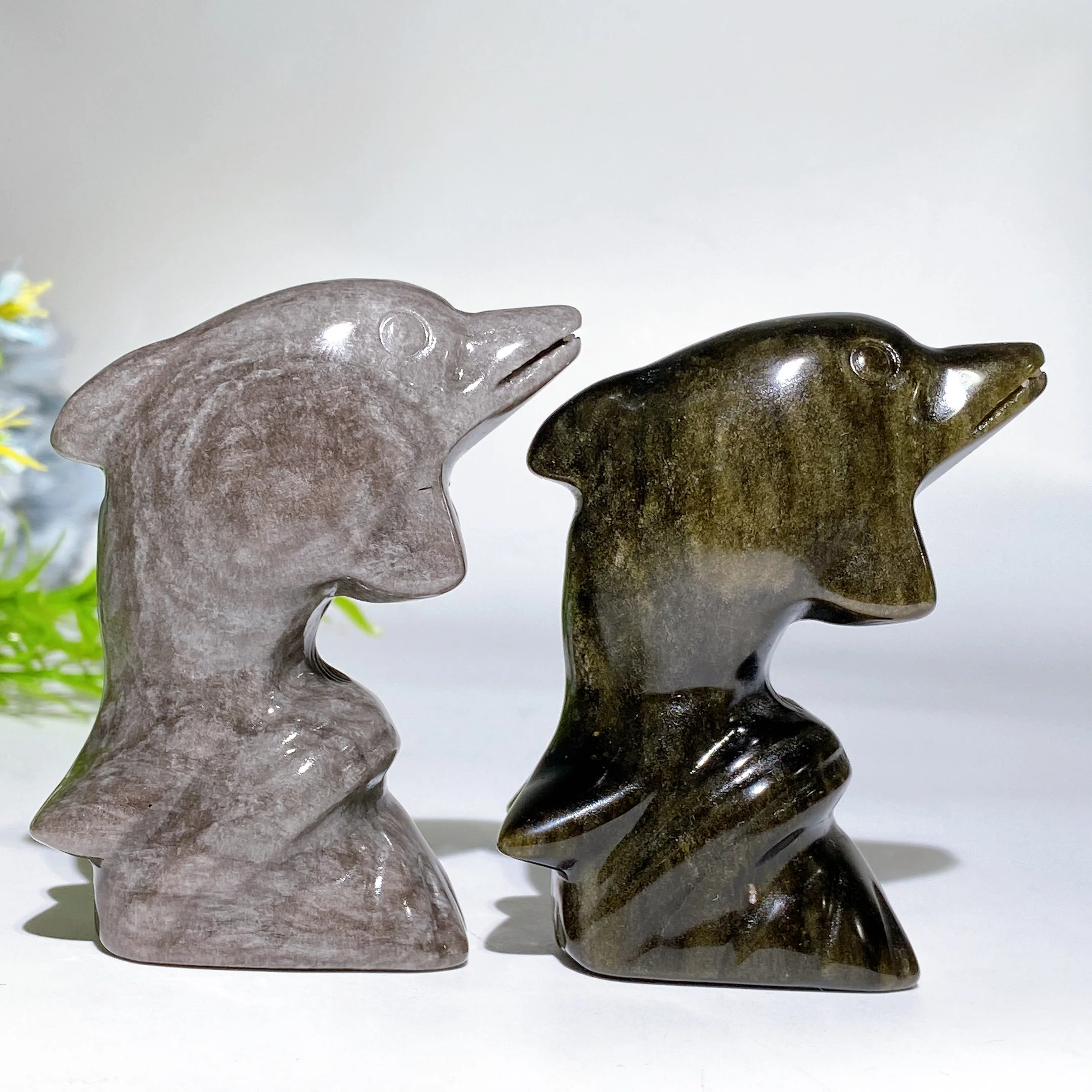 3-Inch Crystal Dolphin Carving Figurine Healing Crystals - Image 3