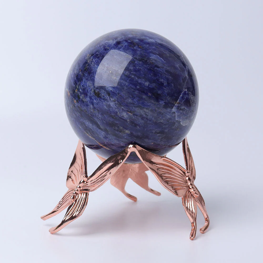 3 inch Metal Butterfly Crystal Sphere Stand Display - Image 2