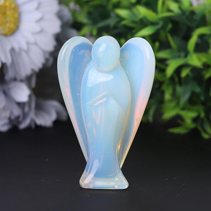 3 inch Opalite Angel Crystal Carving for Healing - Image 3