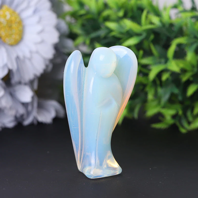 3 inch Opalite Angel Crystal Carving for Healing - Image 4
