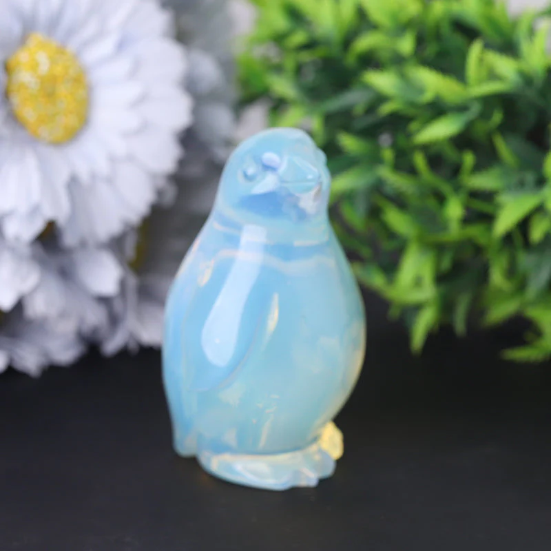 3-Inch Opalite Penguin Carving Crystal Animal Figurine - Image 2