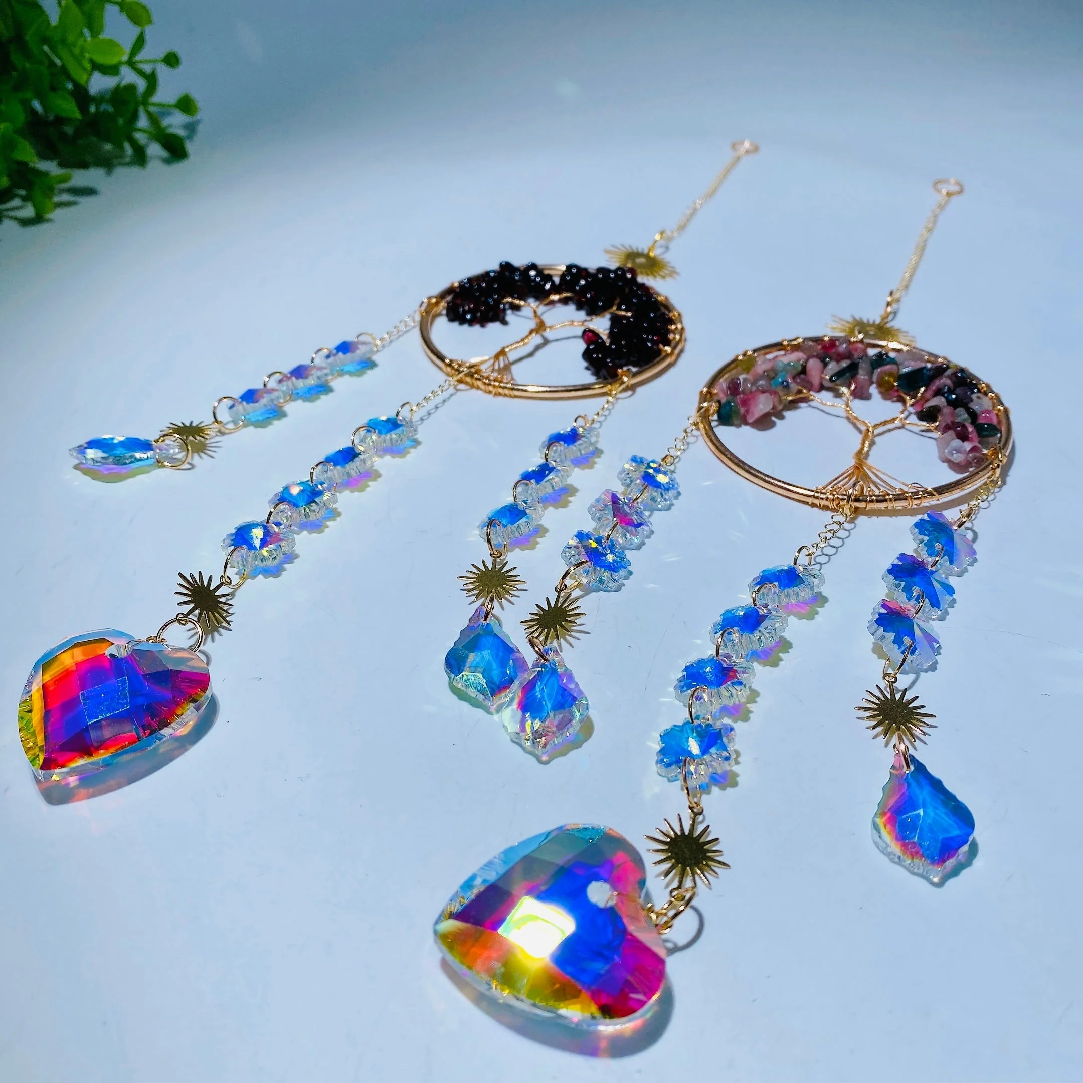 33cm Crystal Chips Golden Life Tree Suncatcher for Spiritual Healing - Image 7