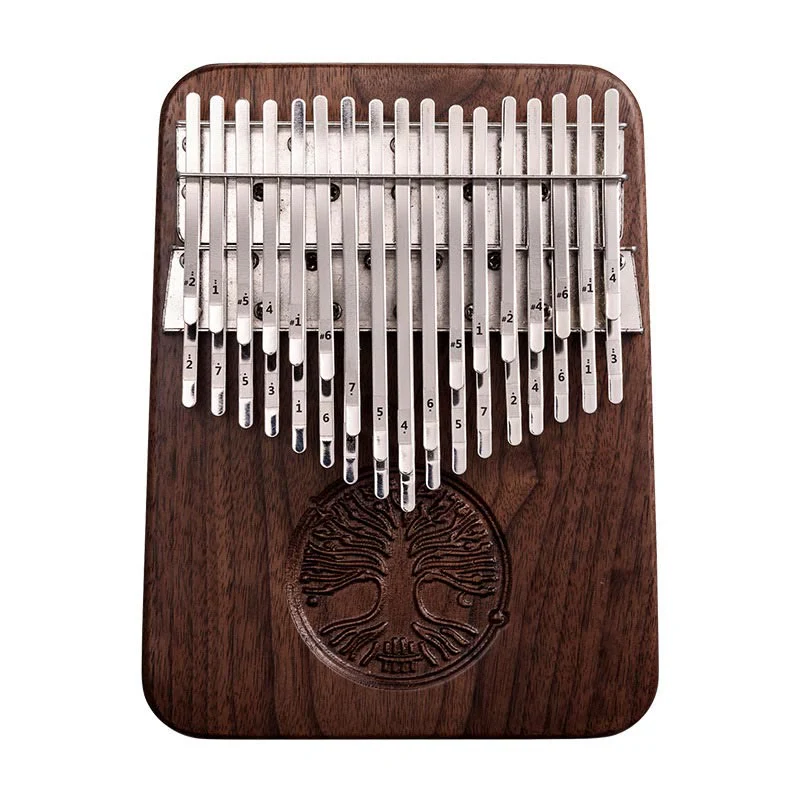 34 Key Kalimba with Tree of Life Black Walnut Design - Image 4