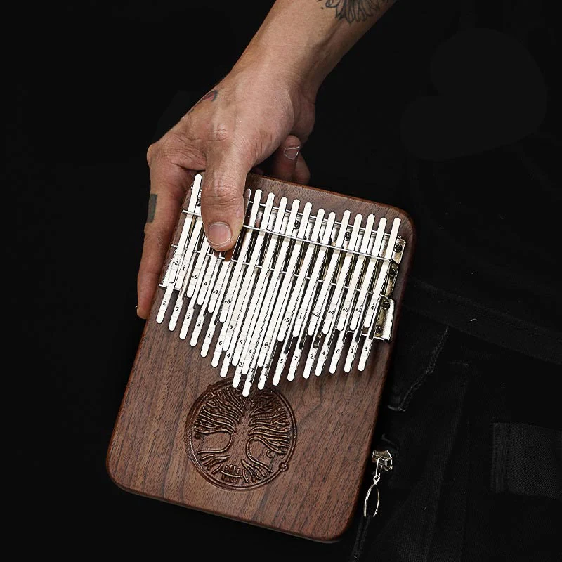 34 Key Kalimba with Tree of Life Black Walnut Design - Image 8