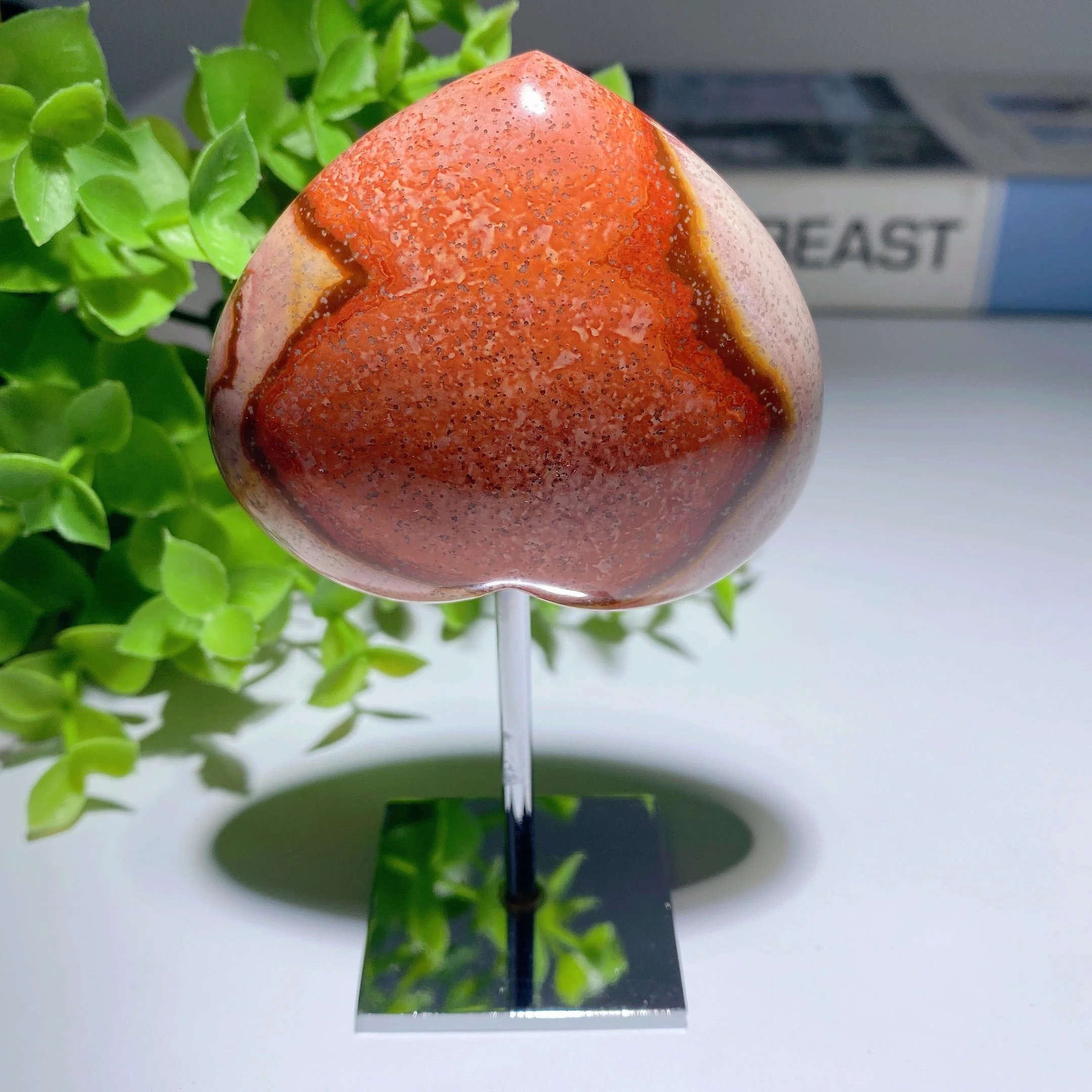 4.0 Inch Carnelian Polychrome Heart Crystal for Emotional Healing - Image 4
