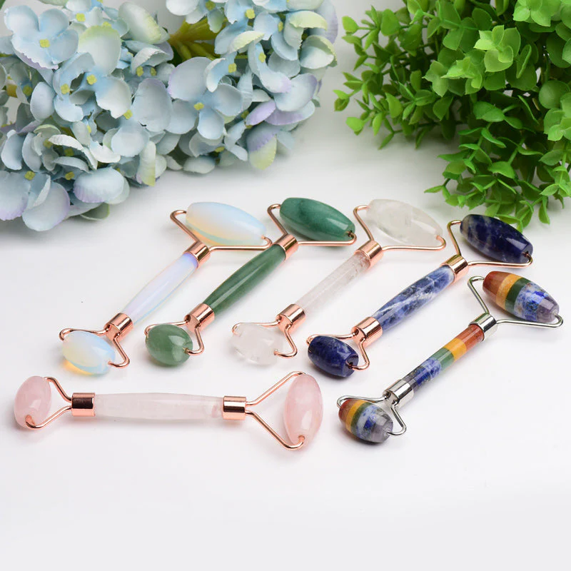 5.6 Inch Crystal Facial Roller for Healing & Massage