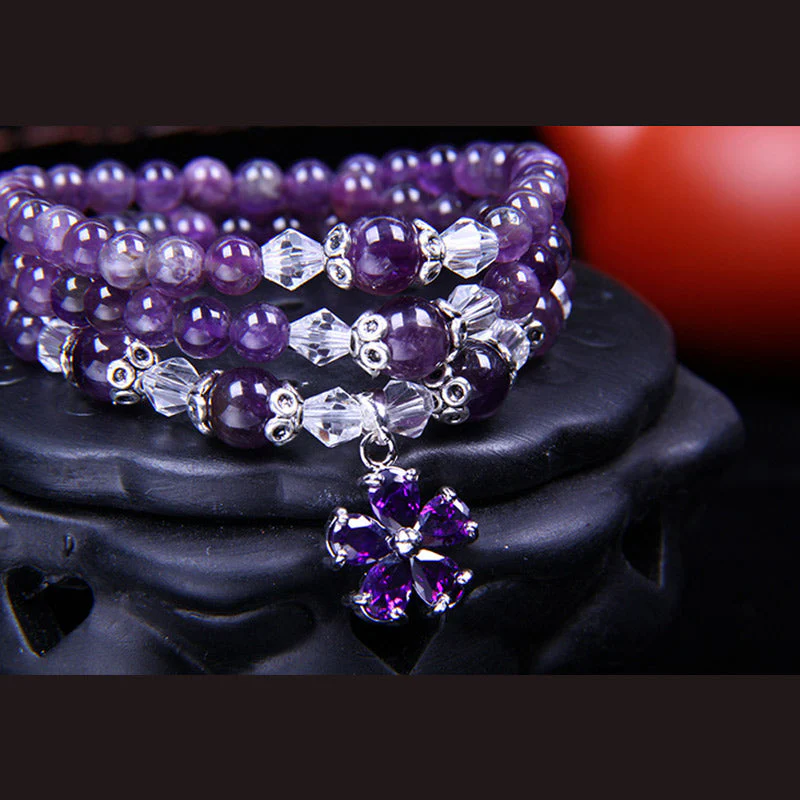 6mm Amethyst Healing Bracelet for Spiritual Balance - Image 2