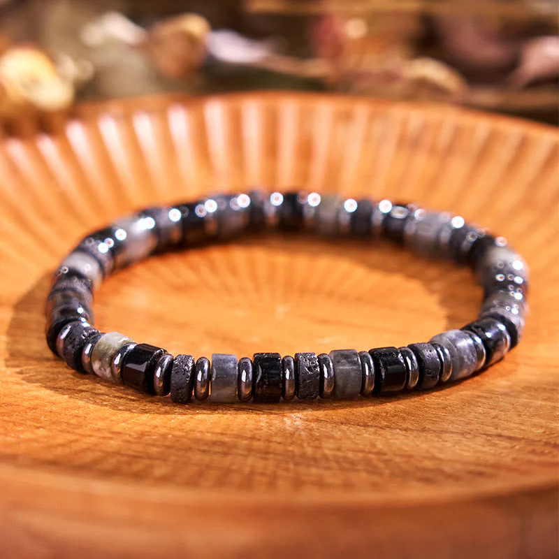 6mm Hematite Turquoise Lava Rock Spiritual Bracelet - Image 11