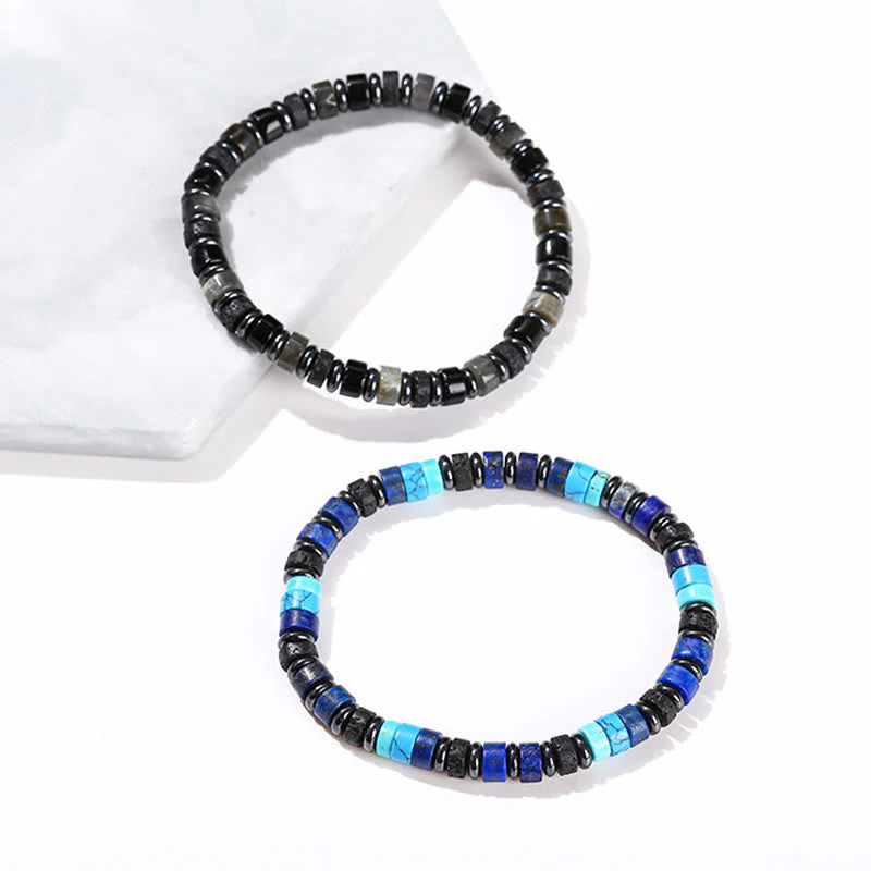6mm Hematite Turquoise Lava Rock Spiritual Bracelet - Image 15