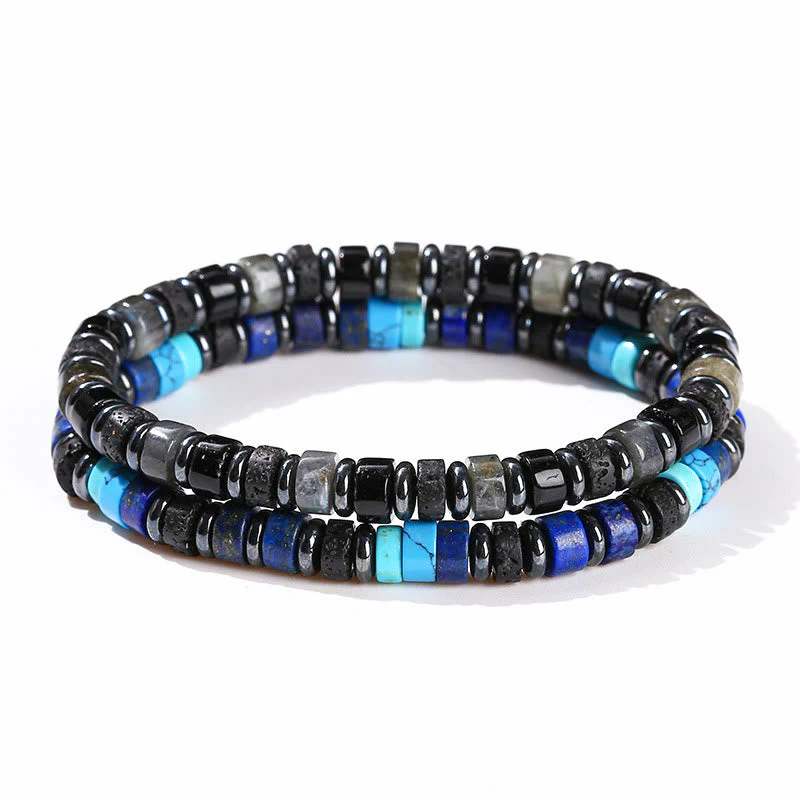 6mm Hematite Turquoise Lava Rock Spiritual Bracelet - Image 16